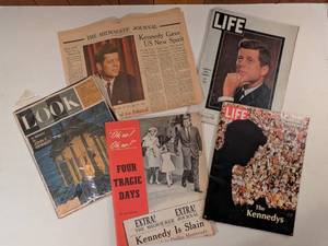 lot 123 image: Collection of JFK Magazines and Newspaper Article