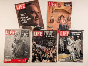 lot 125 image: Collection of 5 Vintage Life Magazines Including Historic Events