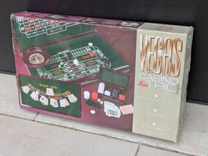 lot 180 image: Vegas Casino Trio 3-in-1 Table Game Set Blackjack Roulette Craps