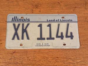lot 204 image: Vintage Illinois License Plate XK 1144 Land of Lincoln