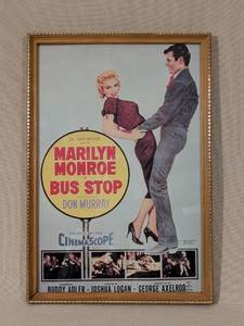 lot 231 image: Framed Marilyn Monroe Bus Stop Movie Poster 16x11 Inches