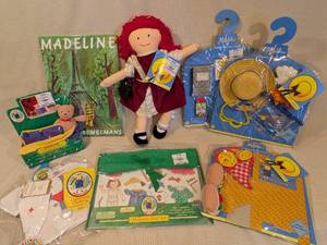 lot 257 image: Madeline Doll, Book, Sleepover Set, and Dress-Up Accessories Collection