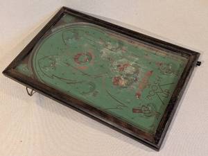 lot 283 image: Vintage Wooden Poosh-M-Up Pinball Game with Stand