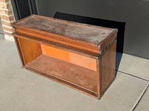 lot 306 image: Antique Wooden Lawyer Cabinet Section (approx 34 x 11 x 15) and Top (34 x 10 x 3)