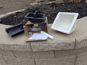 lot 143 image: Lot of 3 Recessed Toilet Paper Holders with Mounting Hardware and Guide