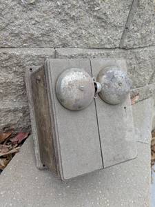 lot 158 image: Vintage Wooden Double Bell Electrical Alarm Box