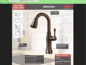 lot 67 image: Delta Cassidy Pull-Down Sprayer Faucet Venetian Bronze Open Box