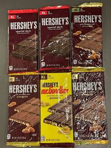 lot 34 image: Trol - Hersheys XL Chocolate Bar Assortment - 6 Bars, 4.25-4.4 oz Each, Unopened