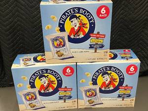 lot 50 image: PA 1 - Pirates Booty Rice & Corn Puffs, Aged White Cheddar, 18 Bags (3 Boxes)