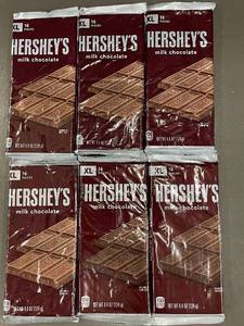 lot 434 image: TRol - 6 Hersheys XL Milk Chocolate Bars, 4.4 oz Each, BB 032025