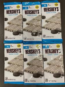 lot 436 image: Trol - Bulk Lot of 6 Hersheys Cookies n Creme XL Bars, 4 oz Each (Best By 112025)
