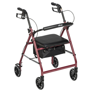 lot 78 image: Like New Drive Medical Rollator Rolling Walker  Move with confidence Sturdy 6 wheels, comfy padded seat, foldable backrest & handy storage pouch make it perfect for indooroutdoor use. Supports up to 300 lbs with smooth, safe mobility.