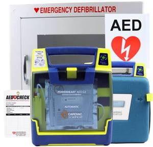 lot 32 image: MSRP $1600 Cardiac Science G3 9390A-501 PowerHEART AED Emergency Defibrillator WBattery & Pads- Great Working Condition Battery and Pads Need To Be Updated