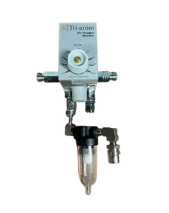 lot 29 image: Tri-anim 81-1900 High Low Flow Air Oxygen Blender - Precise Gas Mixture, Adjustable Oxygen Concentration, Broad Range Flow Rates - Great Condition
