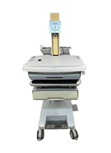 lot 35 image: WOW MSRP $4000 Ergotron SV32-91211 StyleView PHD LCD Cart with 1 Drawer Industrial Grade Mobile Laptop Or Stand UpSit Computer Workstation Height Adjustable Platform Medical COW Cart Desk - Battery Untested - No Key