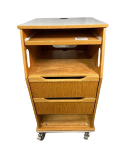 lot 38 image: Computer Standing Desk with 2-Drawer Supply Storage - Keyboard Tray, Good Space for Monitor, Ergonomic - Great Condition