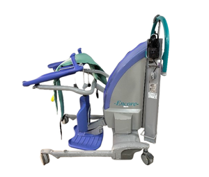 lot 44 image: MSRP $10,000 Arjo Encore Powered Sit-to-Stand Lift  Effortless Patient Transfers Boost patient safety and caregiver ease This lift makes standing and transfers simple with Arc-Rest support, knee pad stability, and easy one-person operation.