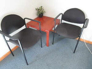 lot 6 image: Reception Chairs & Table