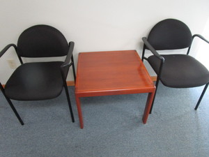 lot 8 image: Reception Chairs & Table