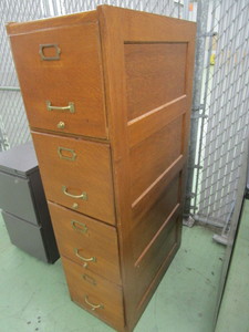 lot 52 image: Antique 4 Drawer File Cabinet
