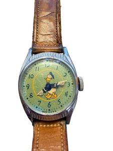 Vintage Donald Duck Wristwatch with Leather Band