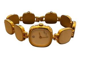 lot 7 image: Emilio Robba Gold Tone Ladies Quartz Bracelet Watch