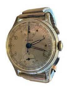 lot 15 image: Vintage Clibar Chronograph Wristwatch with Calendar Expansion Band