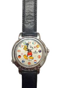 lot 43 image: Lorus Quartz Disney Mickey Mouse Watch with International Flags Dial