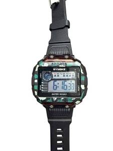 lot 52 image: Synoke Digital Sports Watch with Camouflage Bezel and Black Strap