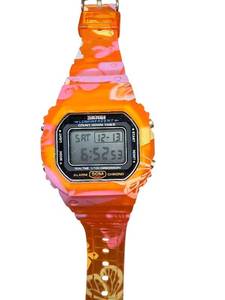 lot 58 image: SKMEI 50M Orange Digital Sports Watch with Floral Design