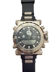 lot 59 image: Infantry Stainless Steel Analog Digital Wristwatch with Black Rubber Strap