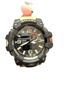 lot 72 image: Smael No. 8035 Dual Time Mens Sports Watch Beige Strap