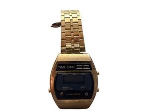 lot 80 image: Vintage Delta Imprex Corp Digital Watch with Gold-Tone Stainless Steel Band
