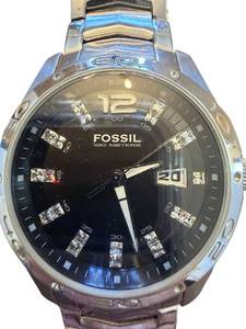 lot 107 image: Fossil Blue Stainless Steel 100 Meters Mens Wristwatch