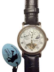lot 141 image: Stauer Automatic Classic Timepieces Wristwatch with Black Leather Band