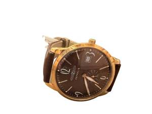 lot 159 image: Zeppelin Flatline Brown Leather Strap Wristwatch with Gold Tone Case