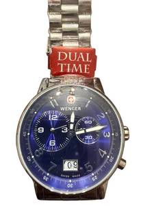 lot 175 image: Wenger Swiss Made Dual Time Stainless Steel Watch