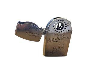 lot 177 image: Vintage Zenith Windproof Vietnam War Era Lighter Chu Lai 1965-1966