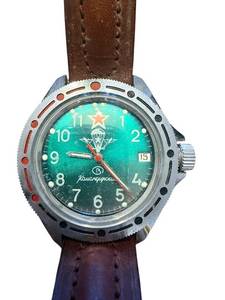 lot 189 image: Vremir USSR Military Wristwatch with Brown Leather Band