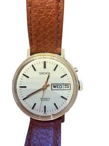 lot 190 image: Sekonda Automatic 21 Jewels Wristwatch with Brown Leather Strap