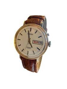 lot 195 image: Sekonda Mechanical Wristwatch with Brown Leather Strap