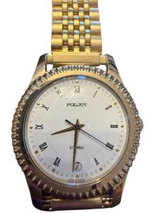 lot 198 image: Poljot 17 Jewels Mens Wristwatch with Gold-Tone Band