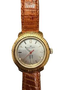 lot 203 image: Vostok Gold-Tone Wristwatch with Brown Leather Band
