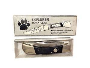 lot 238 image: Explorer Black Claw Folding Pocket Knife with Box