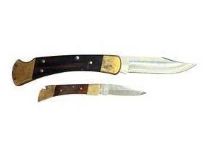 lot 256 image: Buck 110 Folding Knife and Pakistan Stainless Folding Knife Set