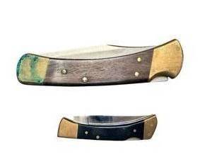 lot 257 image: Set of 2 Folding Pocket Knives - Buck 110 USA and Stainless Steel Japan