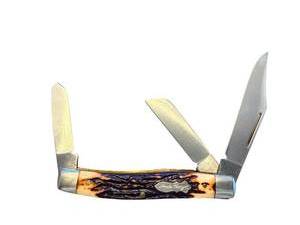 lot 267 image: Schrade Uncle Henry Three-Blade Pocket Knife with Staglon Handle