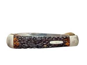 lot 322 image: Western USA 539 Folding Pocket Knife with Etched Bear Design