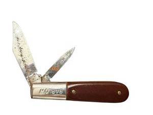 lot 324 image: Vintage Barlow Two-Blade Pocket Knife with Brown Handle