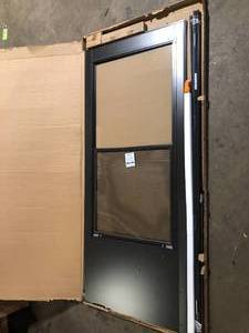 lot 8 image: Andersen 200 Series 34 in. x 80 in. Bronze Universal 34 Light Mid-View Aluminum Storm Door Customer Returns See Pictures
